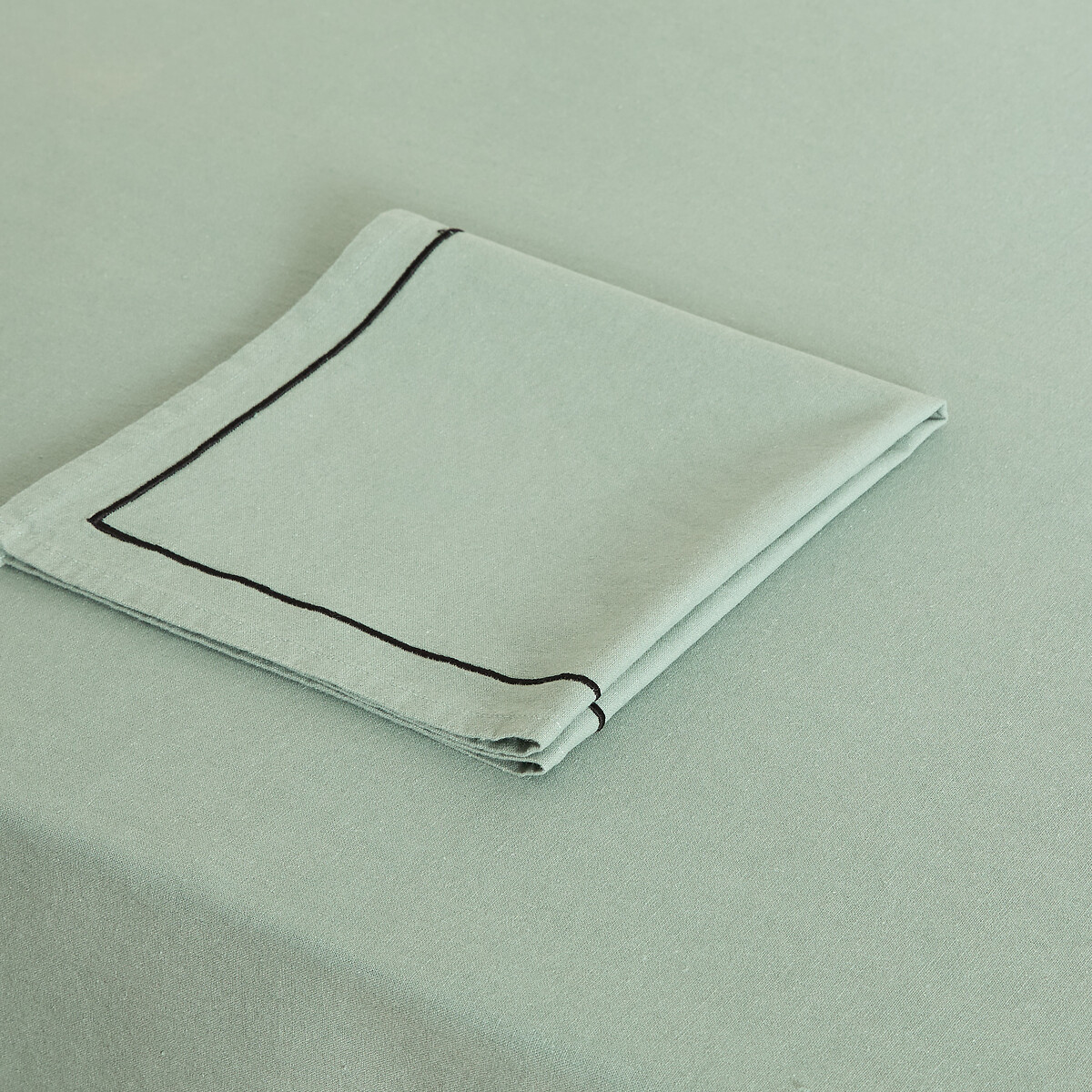 Métis Bourdon Washed Cotton Linen Tablecloth sage green, LA REDOUTE INTERIEURS