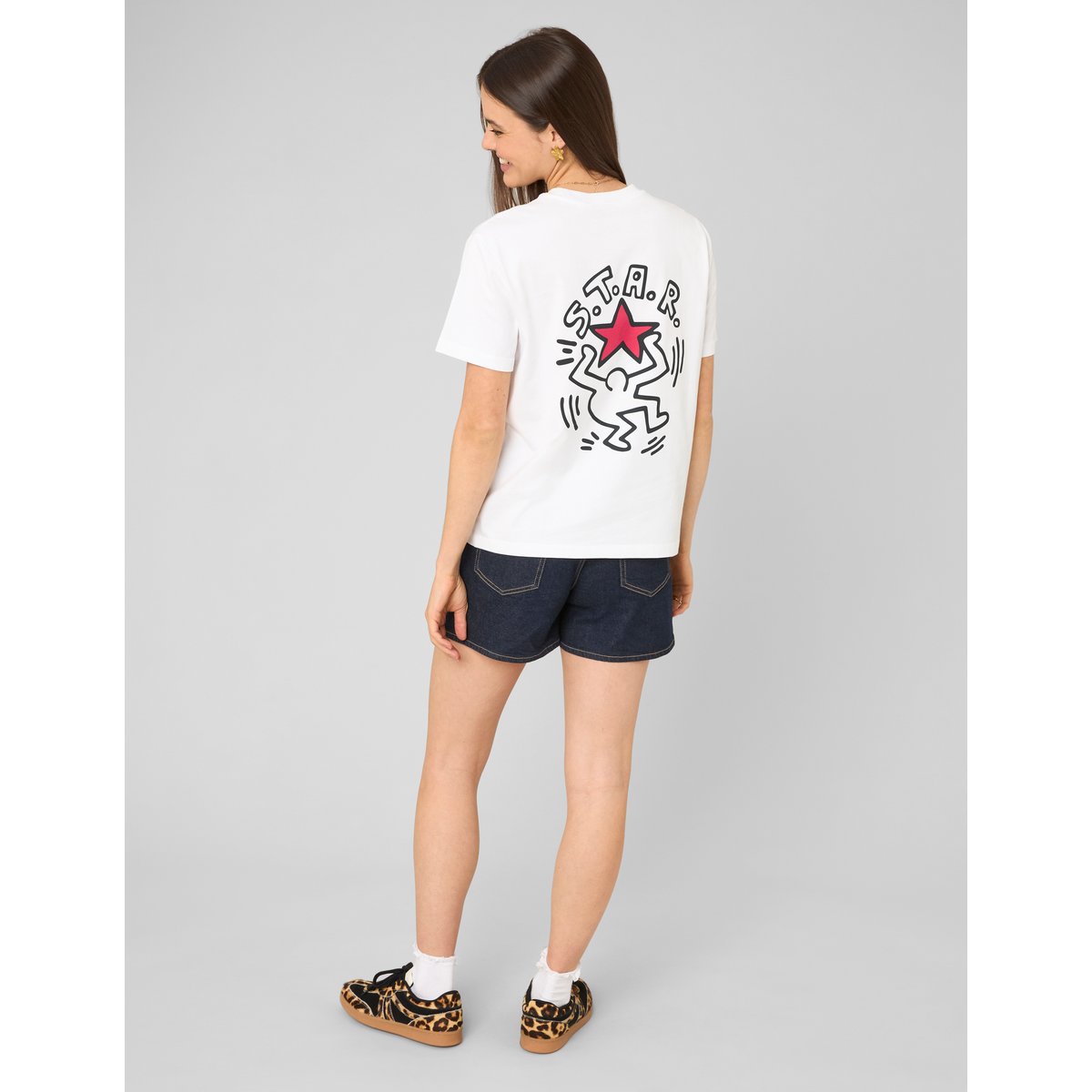 T-shirt licence keith haring blanc, BZB