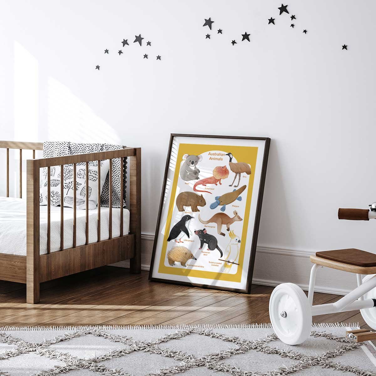 Affiche enfant animaux d' australie affiche seule, HEXOA