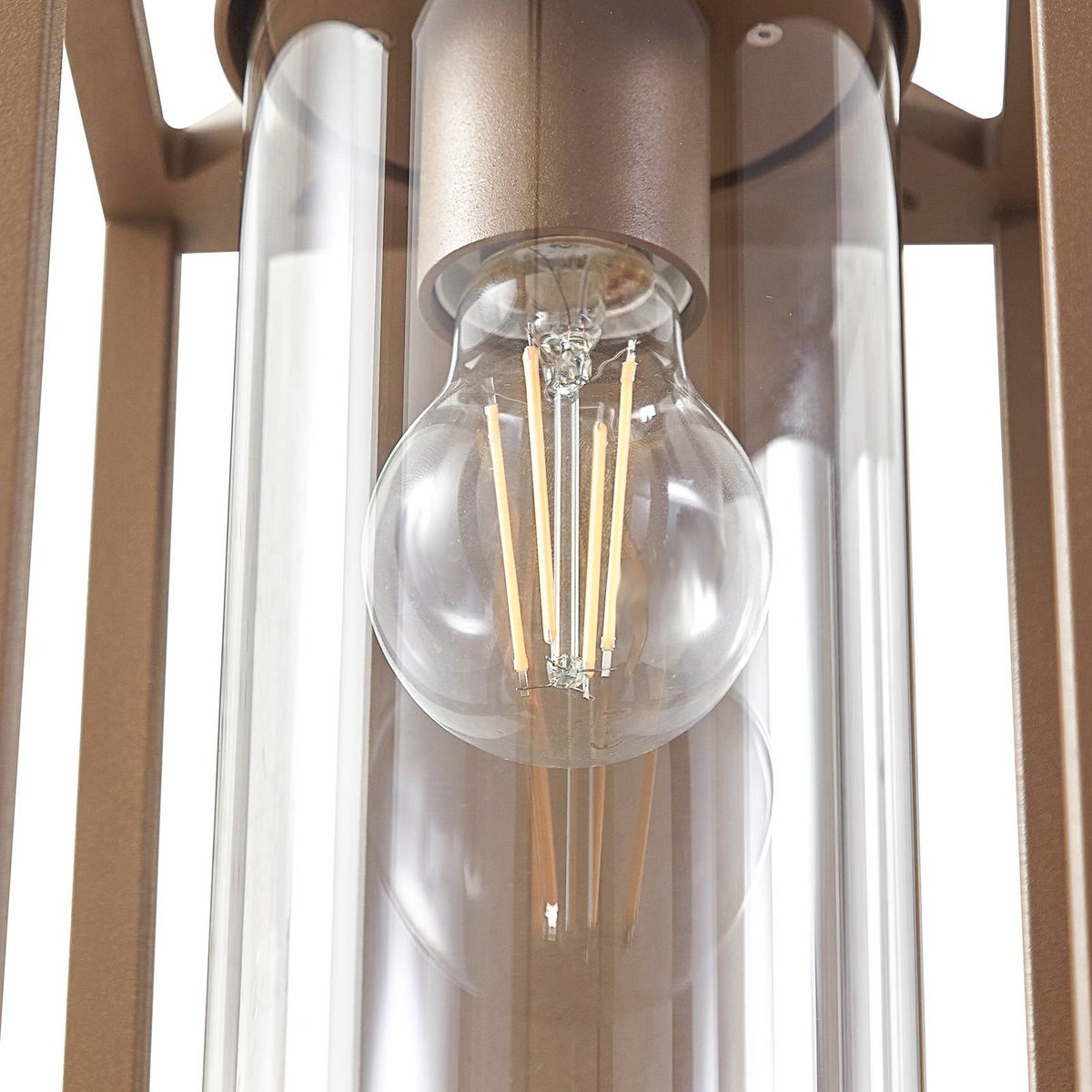 Applique extérieure en aluminium moderne marron, transparent, LUCANDE