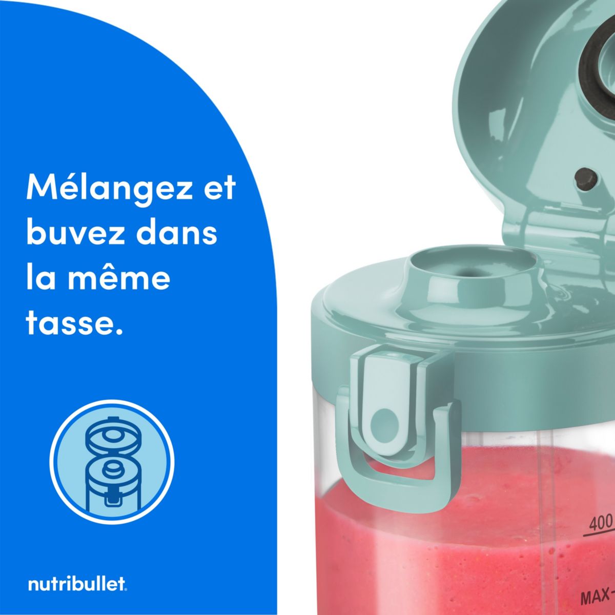 Blender portable NBP003LBL vert sauge couleur unique, NUTRIBULLET