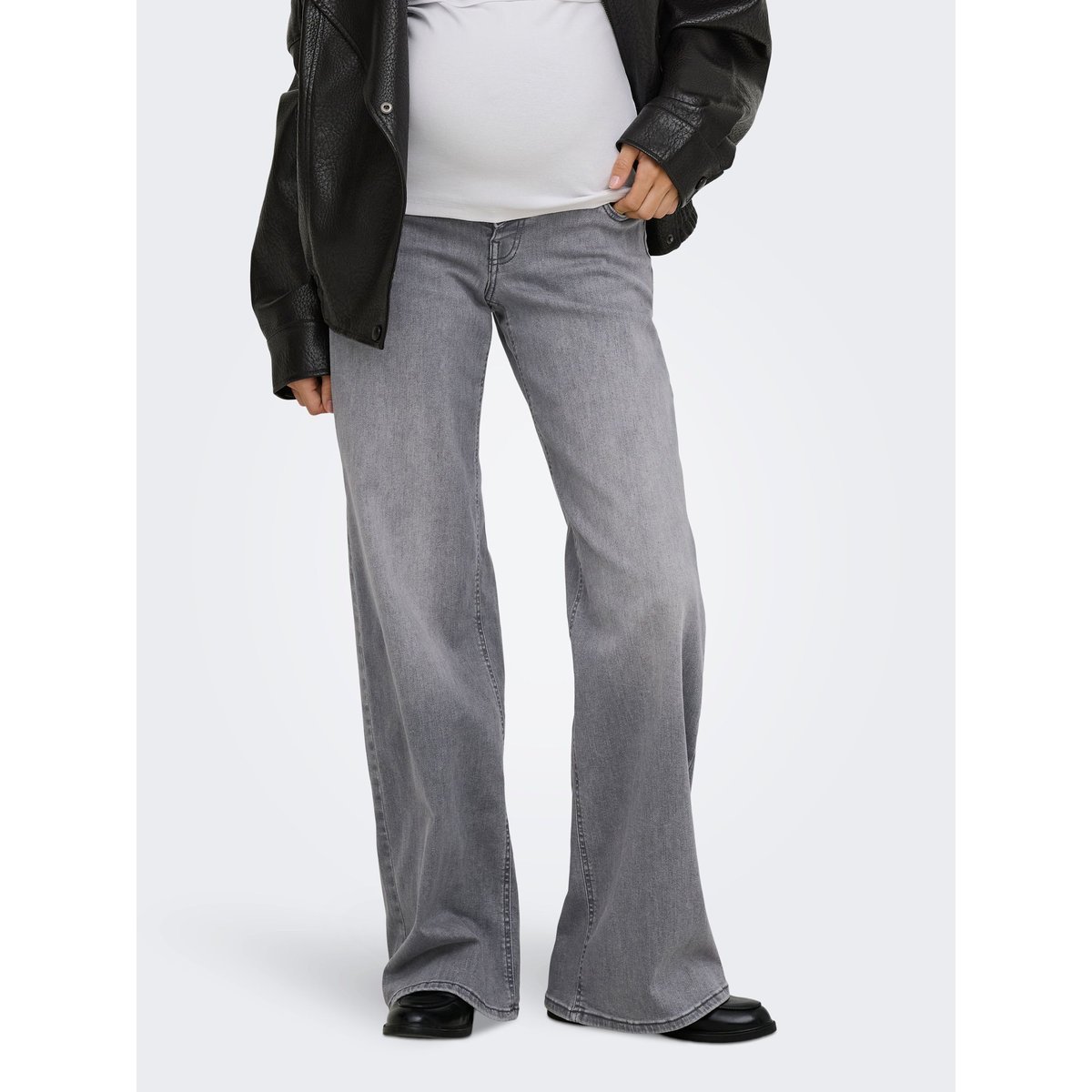 Jean À Jambe Large grey denim, ONLY