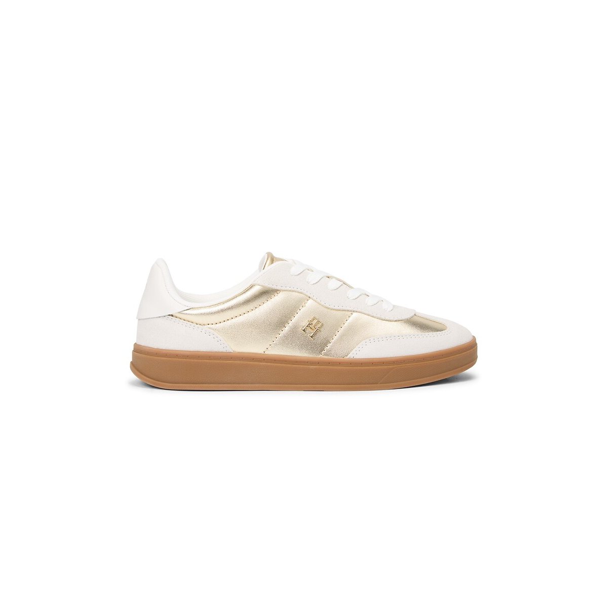 Mu Jackie Leather Trainers ecru/gold-coloured, TOMMY HILFIGER