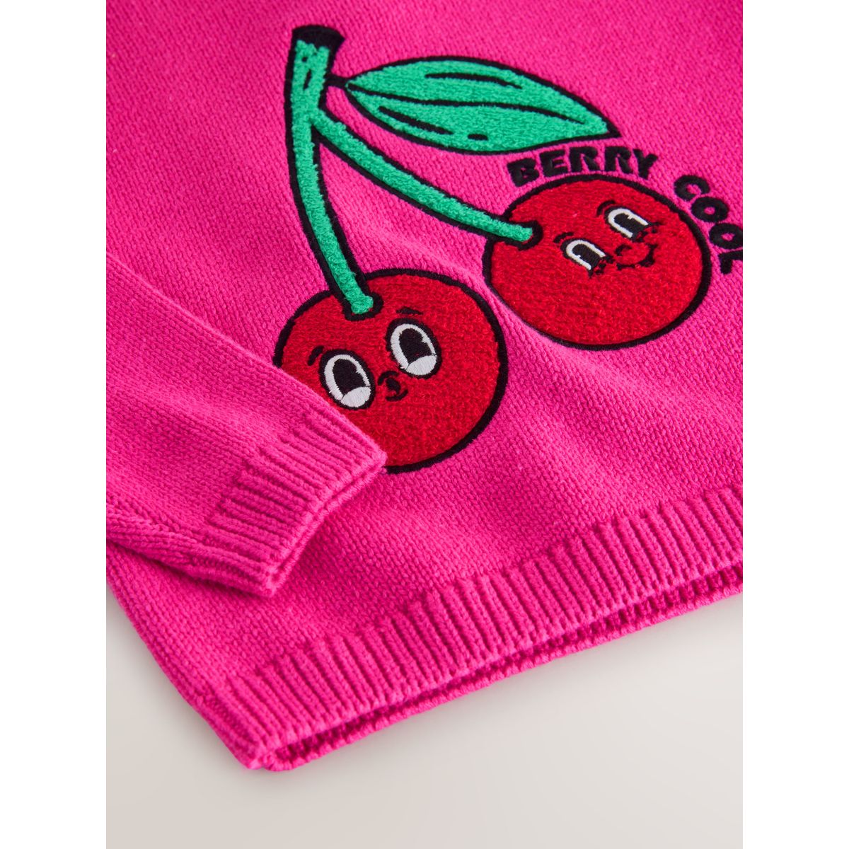 Pull en maille avec cerise brodée rose, NEXT