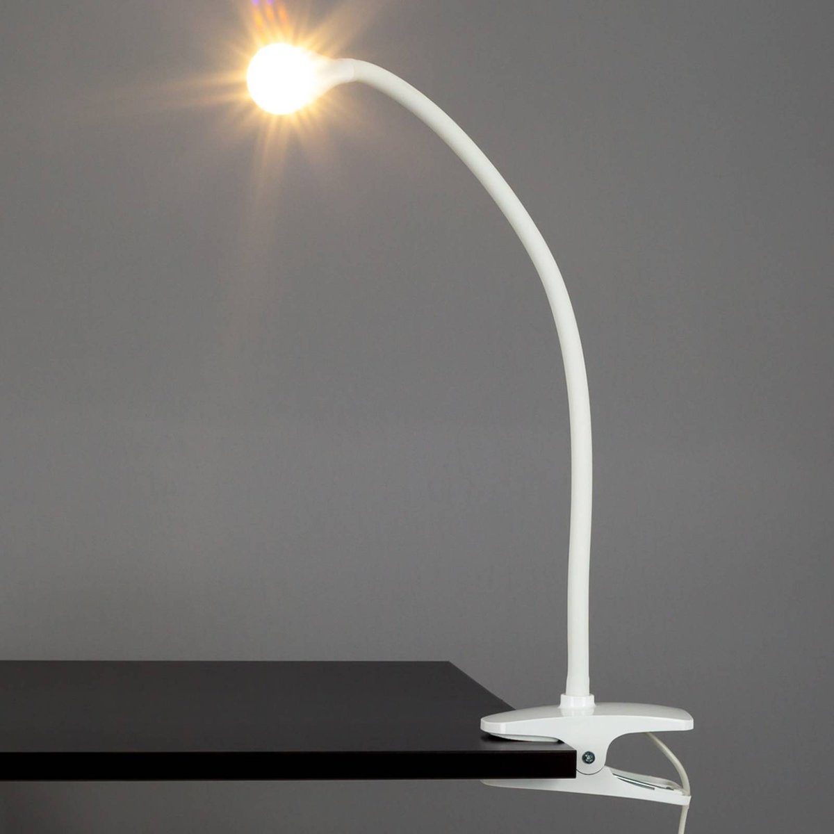 Lampe à pince en métal moderneLED, Baris blanc, LINDBY