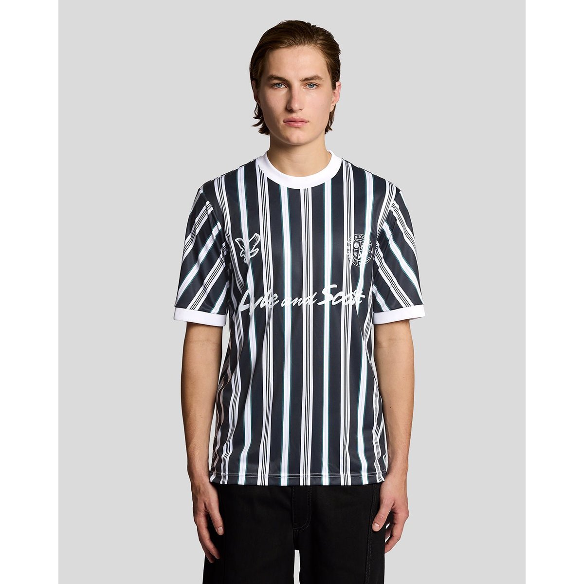 Maillot de football Prep à rayures bleu foncé marine, LYLE & SCOTT