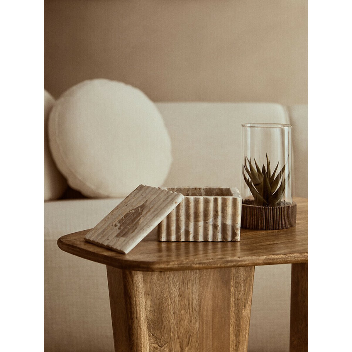 Square Decorative Marble Box in Chocolate brown , FIFTY FIVE SOUTH