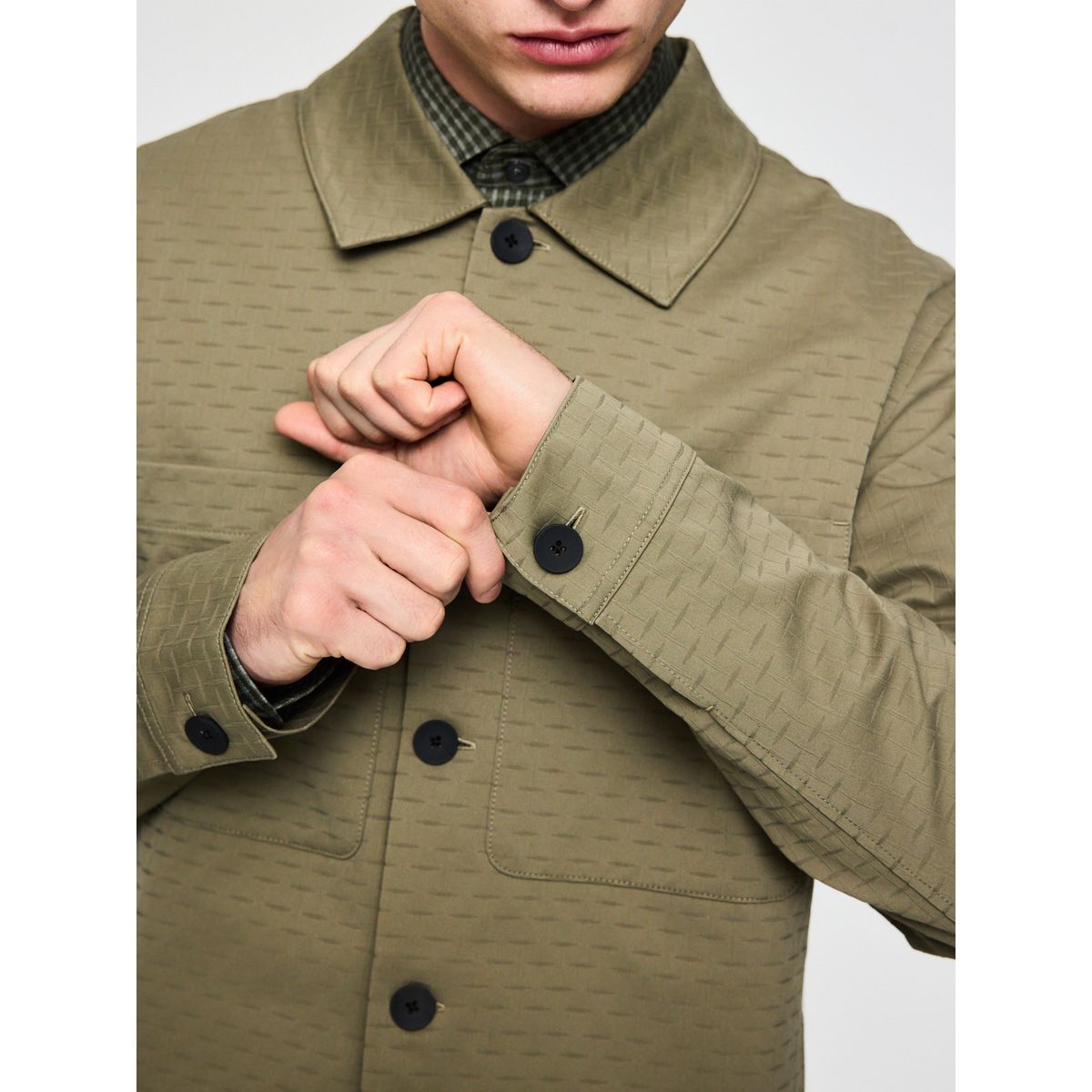 Veste technique texturée vert sauge, NEXT