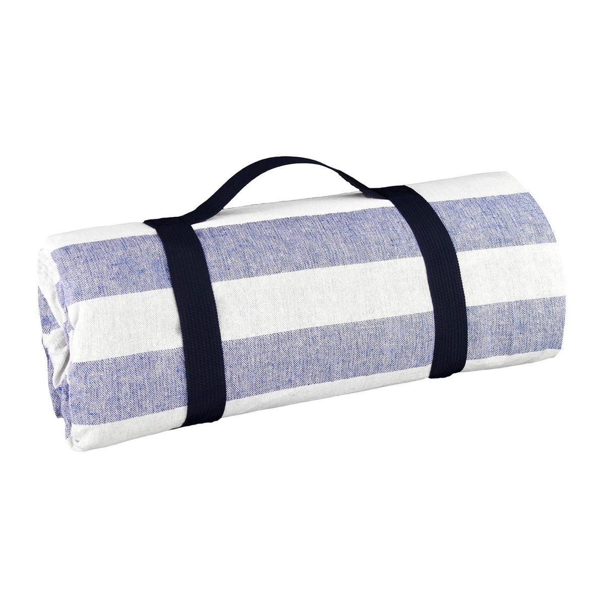 Nappe pique-nique à revers imperméable bleu, blanc, LES JARDINS DE LA COMTESSE