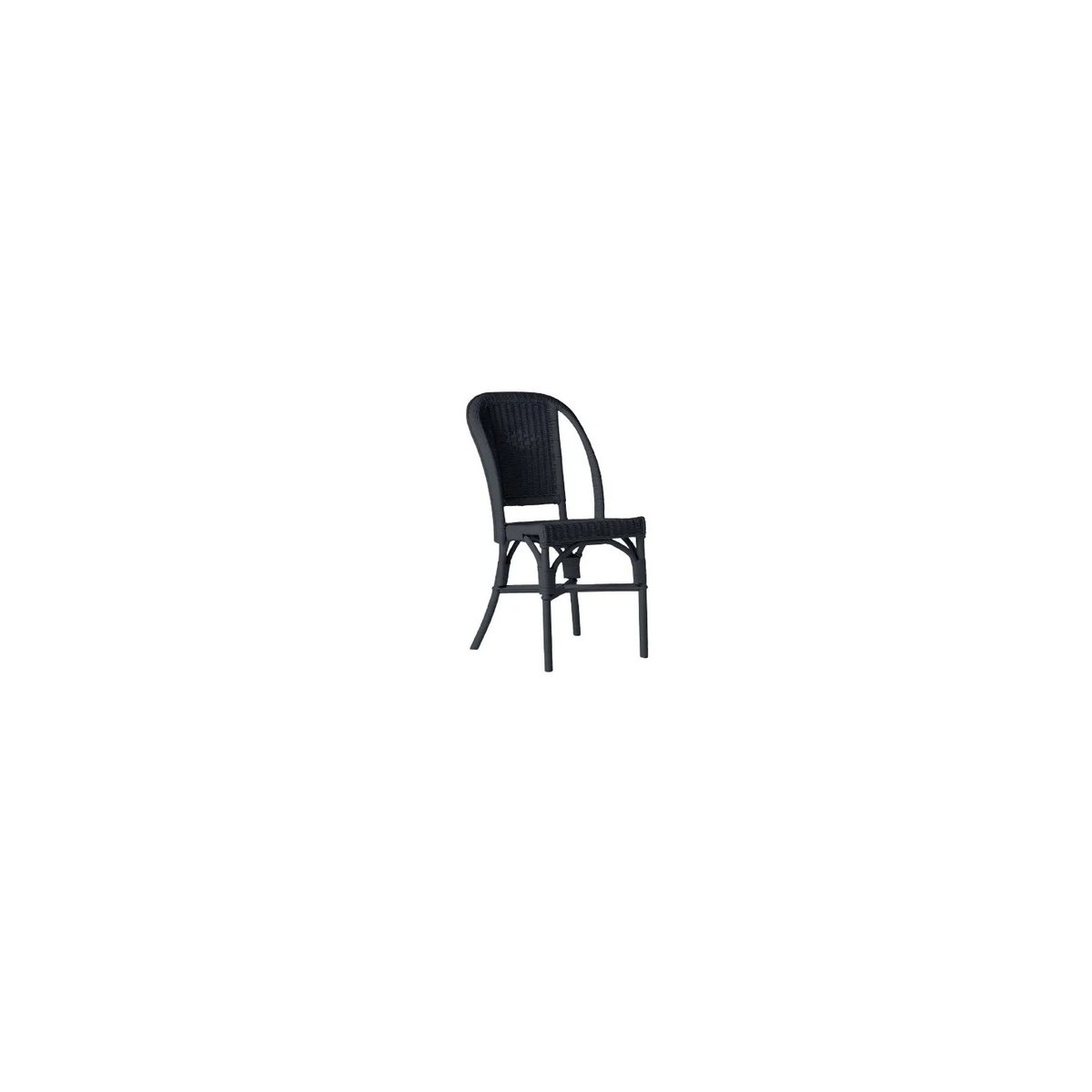 Chaise en rotin PRIMAVERA laqué bleu azur noir, KOK