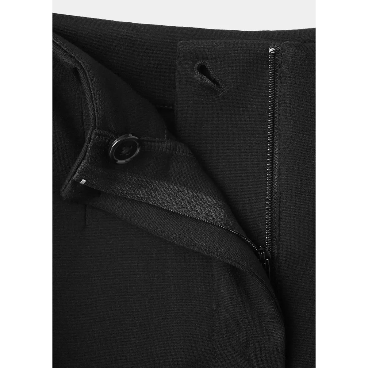 Pantalon droit taille normale noir, MANGO