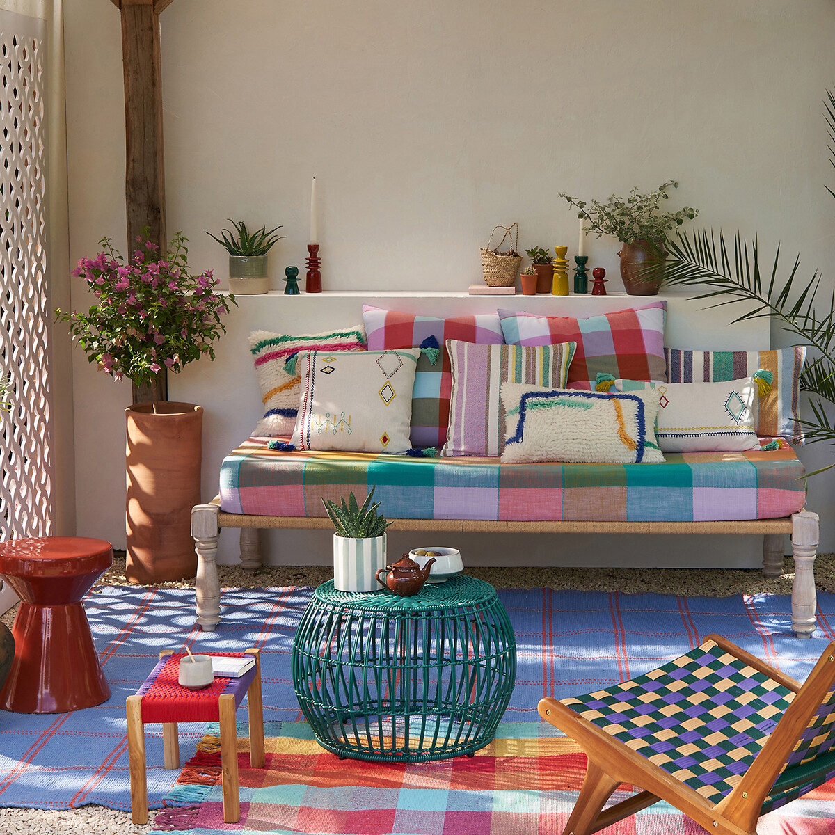 Tappeto 35% cotone riciclato, Ravelo multicolore, LA REDOUTE INTERIEURS