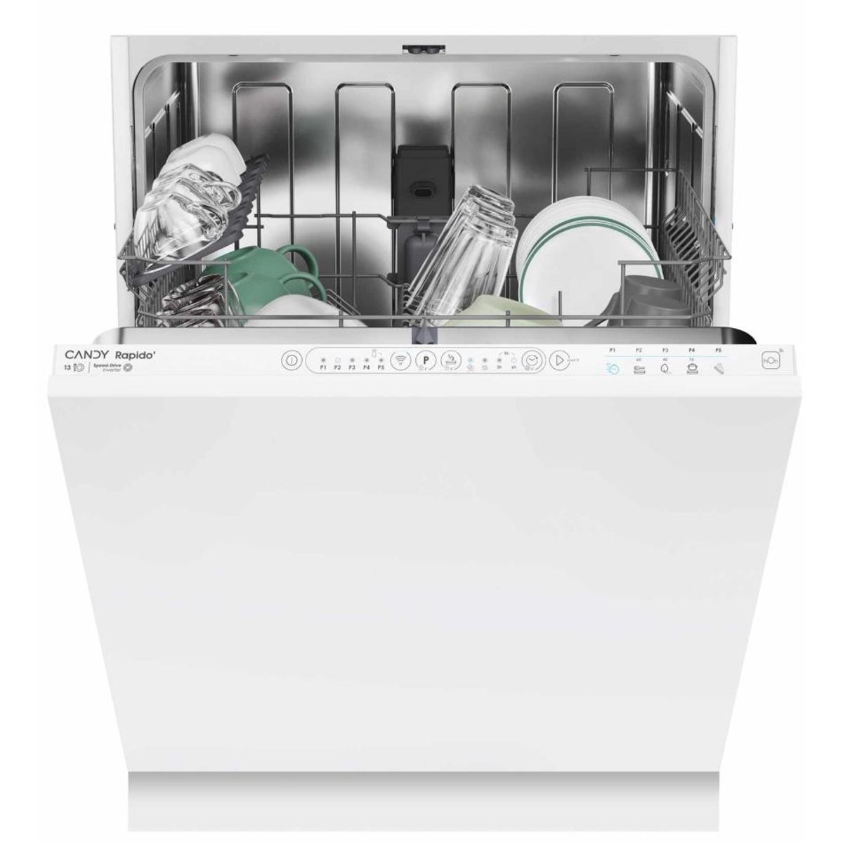 Lave vaisselle tout integrable 60 cm CIP3E7L0W sans facade tout intégrable, CANDY