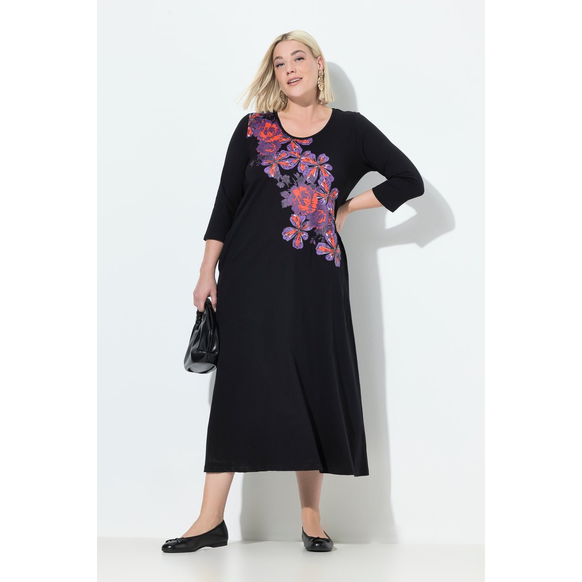 Robe en jersey noir, ULLA POPKEN