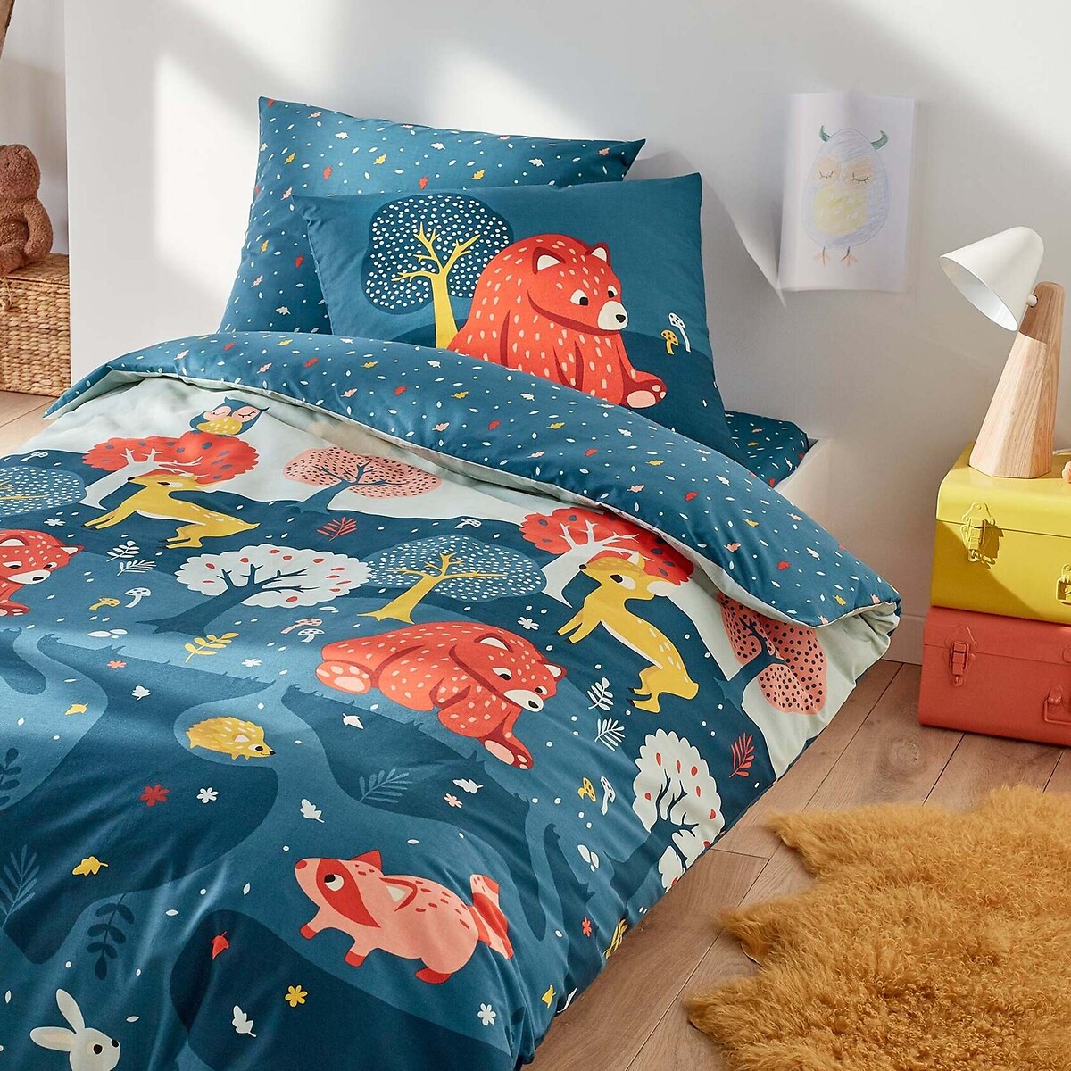 Taie d’oreiller coton, Orsi bleu nuit, SO'HOME