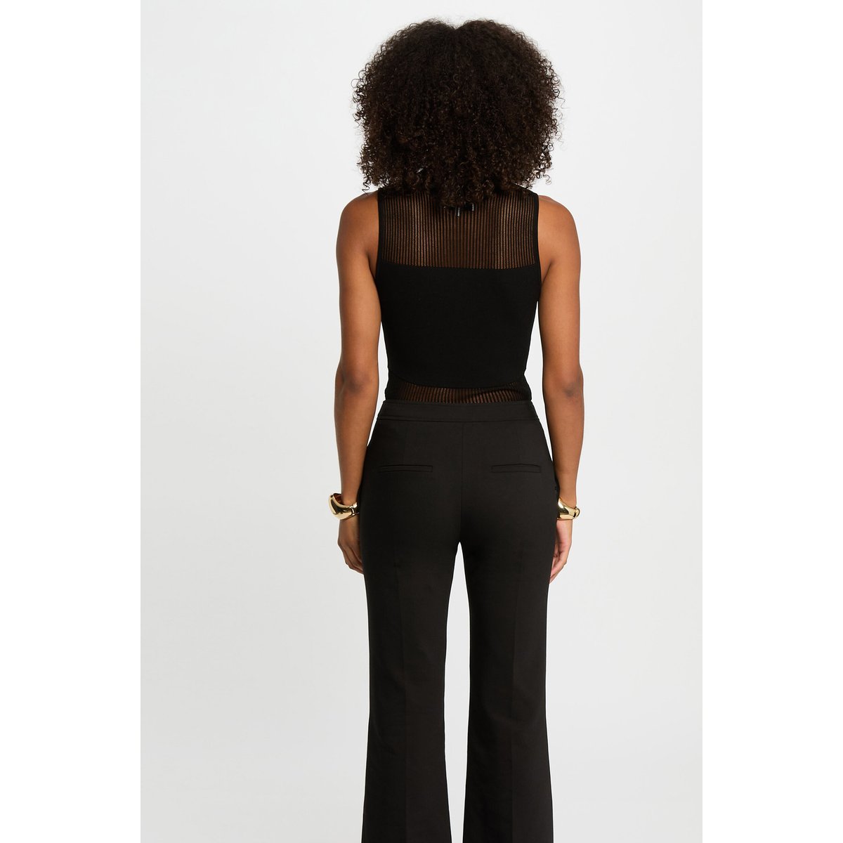 Top maille sans manches noir, MORGAN