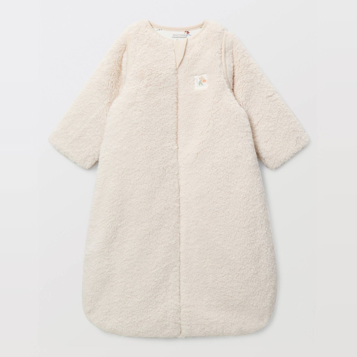 Gigoteuse en sherpa TOG 3,5 avec manches amovibles ecru, BOUT'CHOU