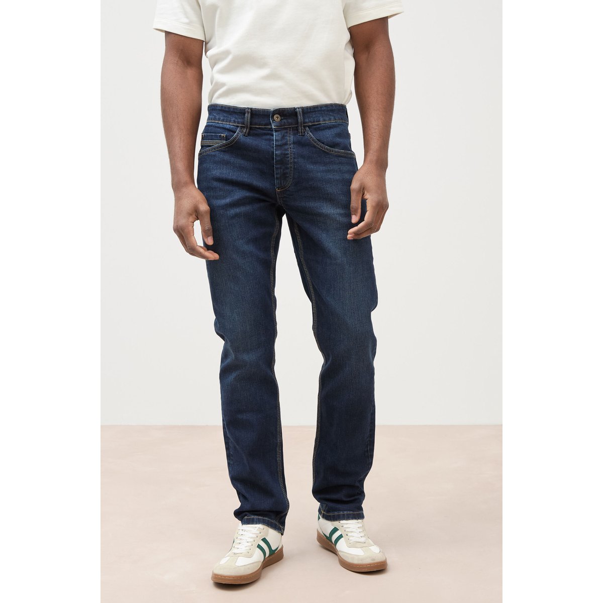 Jeans straight longueur 34 denim brut, BONOBO