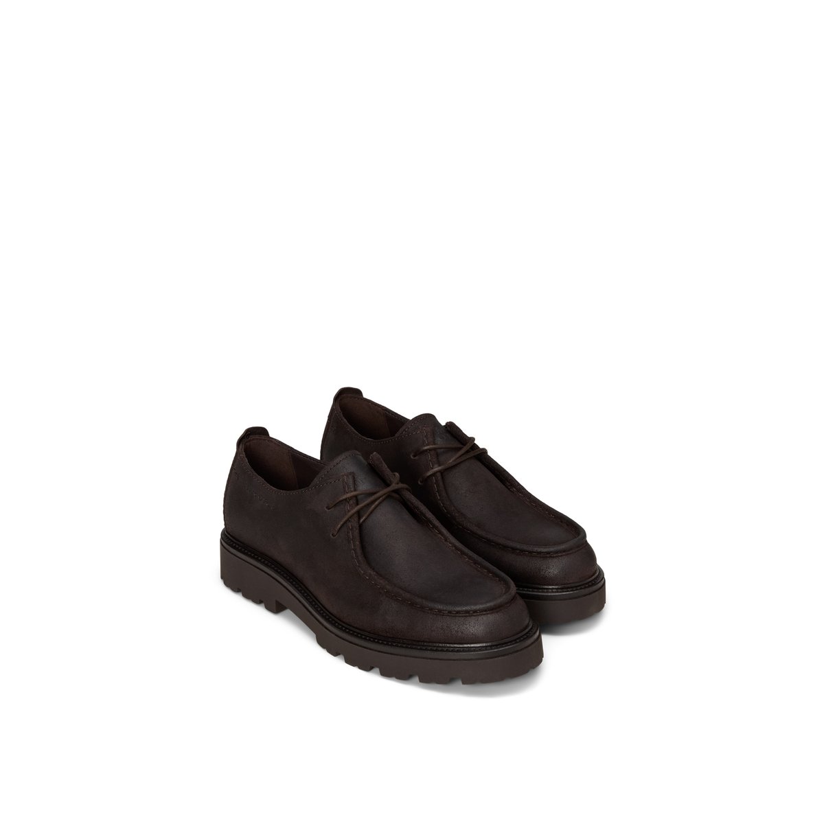 Chaussures à lacets, modèle Phil en cuir velours ciré marron fonce, MARC O'POLO