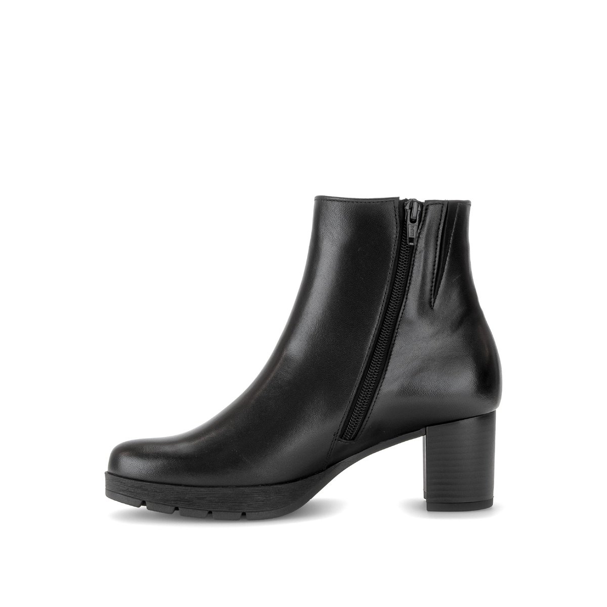 Bottines en cuir lisse à talon décroché noir lisse, GABOR