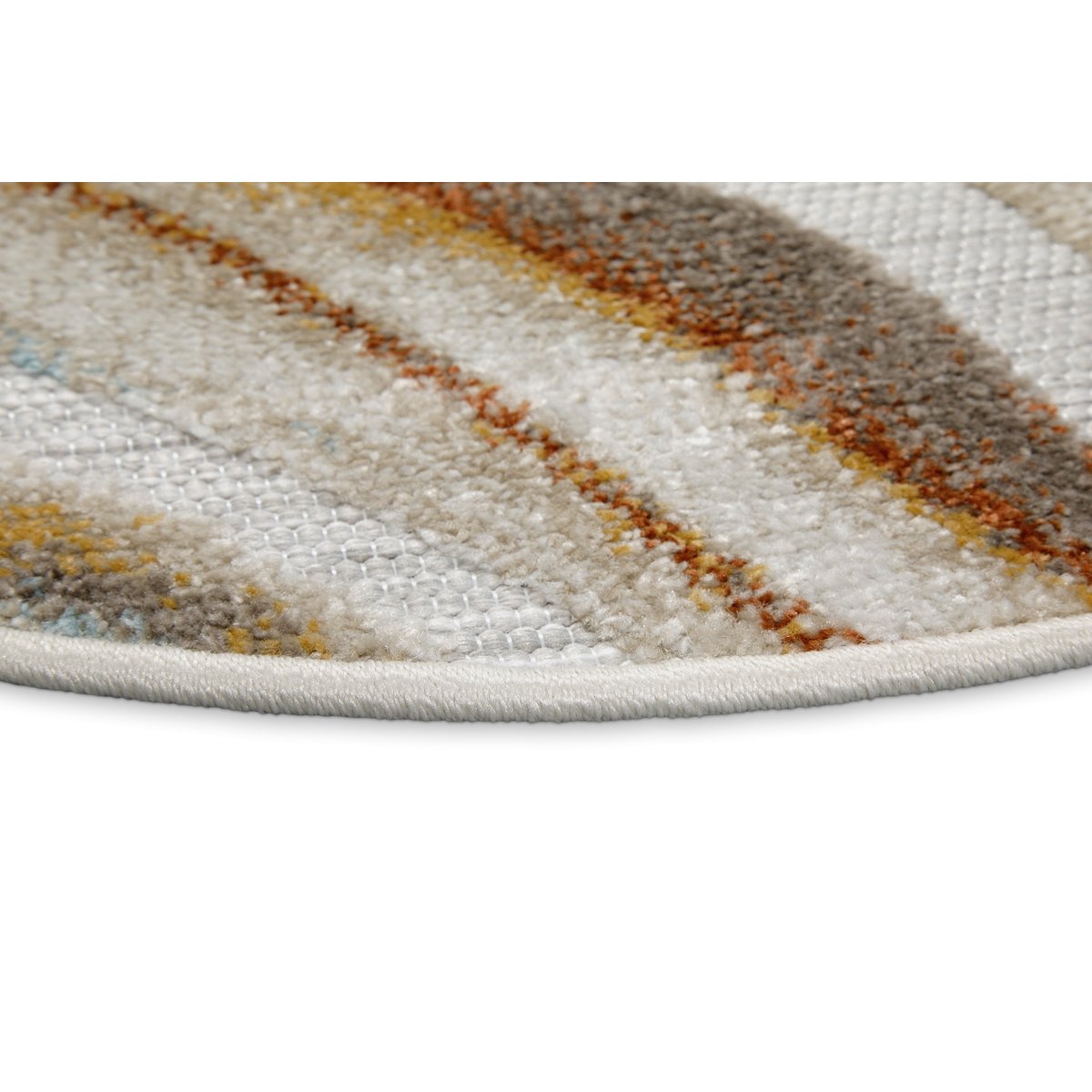 Tapis rond intérieur extérieur bohème , Creek beige,jaune,rouge, WECON HOME
