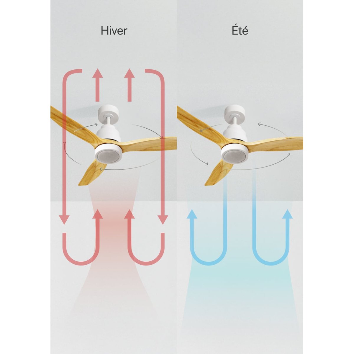 Ventilateur de plafond 40W  avec lumière avec Wi-Fi WIND STYLANCE NATURAL WOOD blanc/bois naturel, CREATE