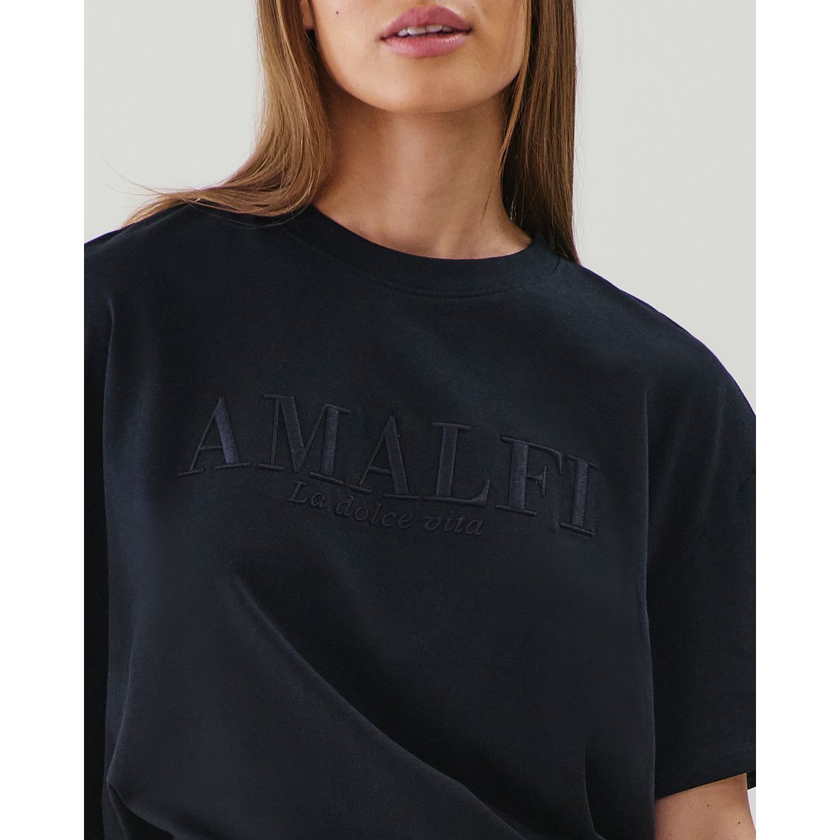 T-shirt en jersey Amalfi LACEMYIZ noir, UNDIZ