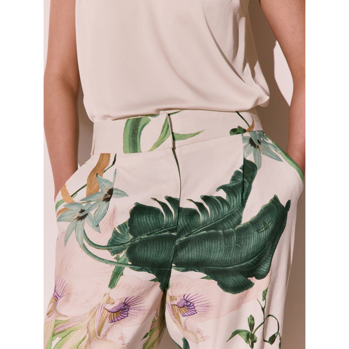 Pantalon de tailleur large kew gardens imprimé fleuri, NEXT