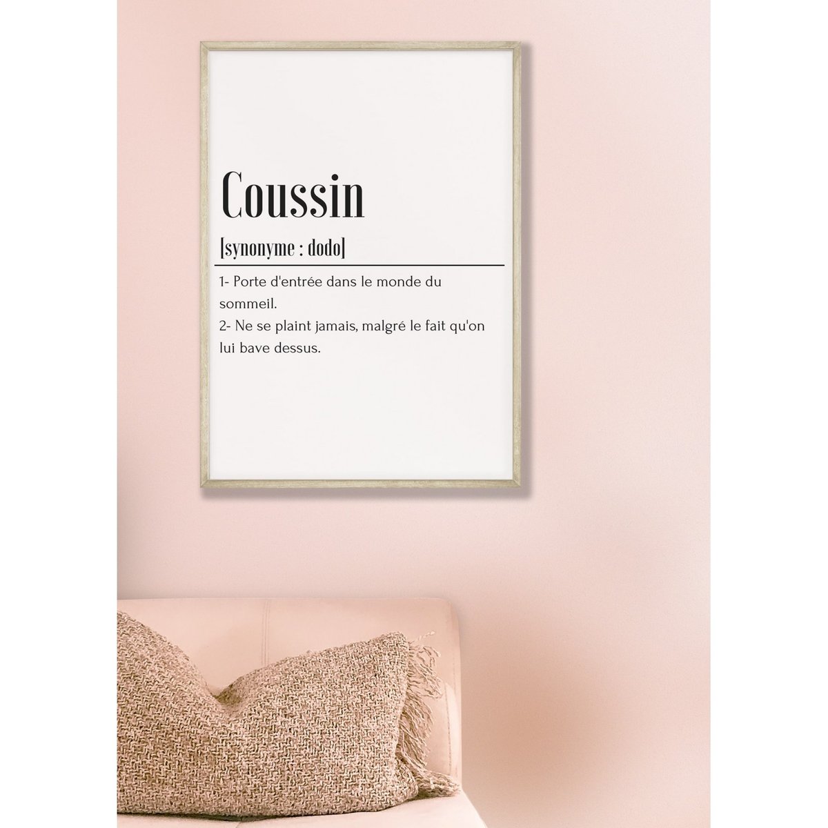 Affiche Définition Coussin blanc, L'AFFICHERIE