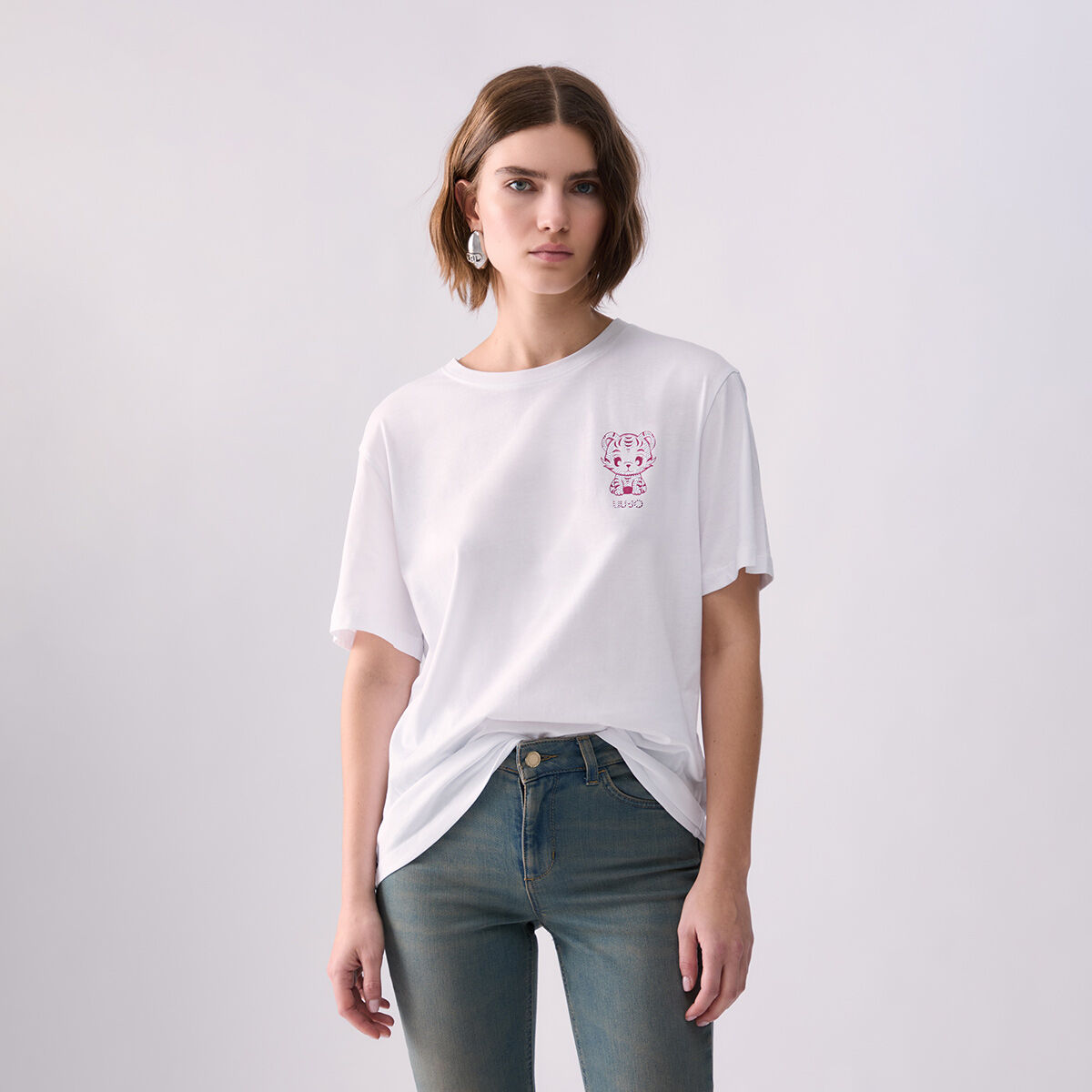 T-shirt avec imprimé au dos blanc, LIU JO