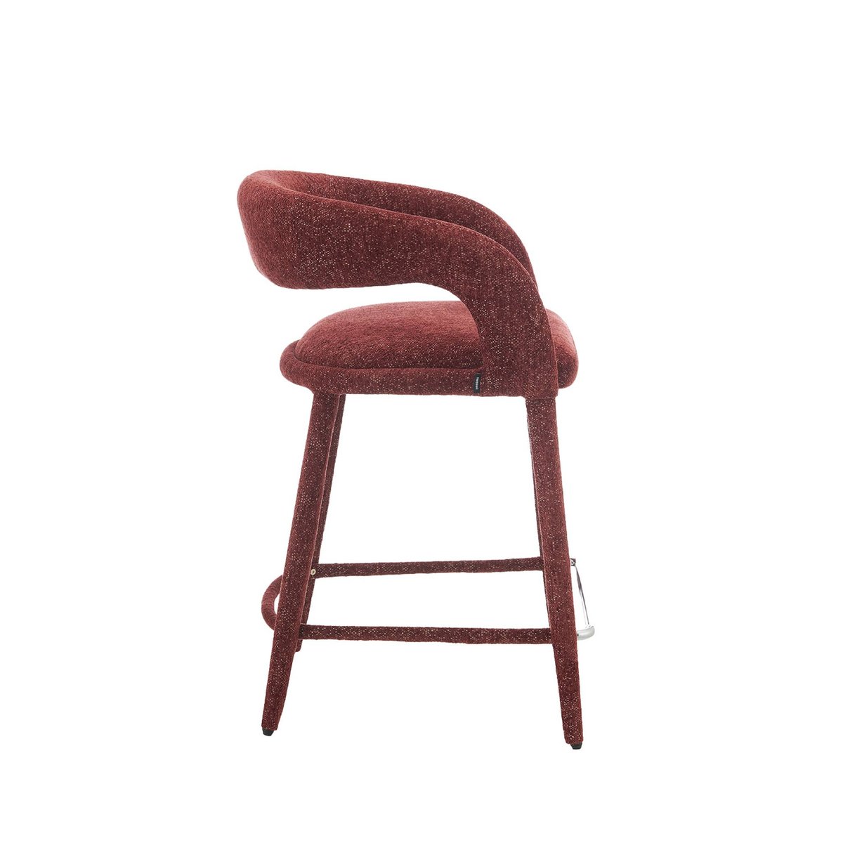 Tabouret de bar contemporain tissu (lot de 2) ALESSIA bordeaux, SWEEEK