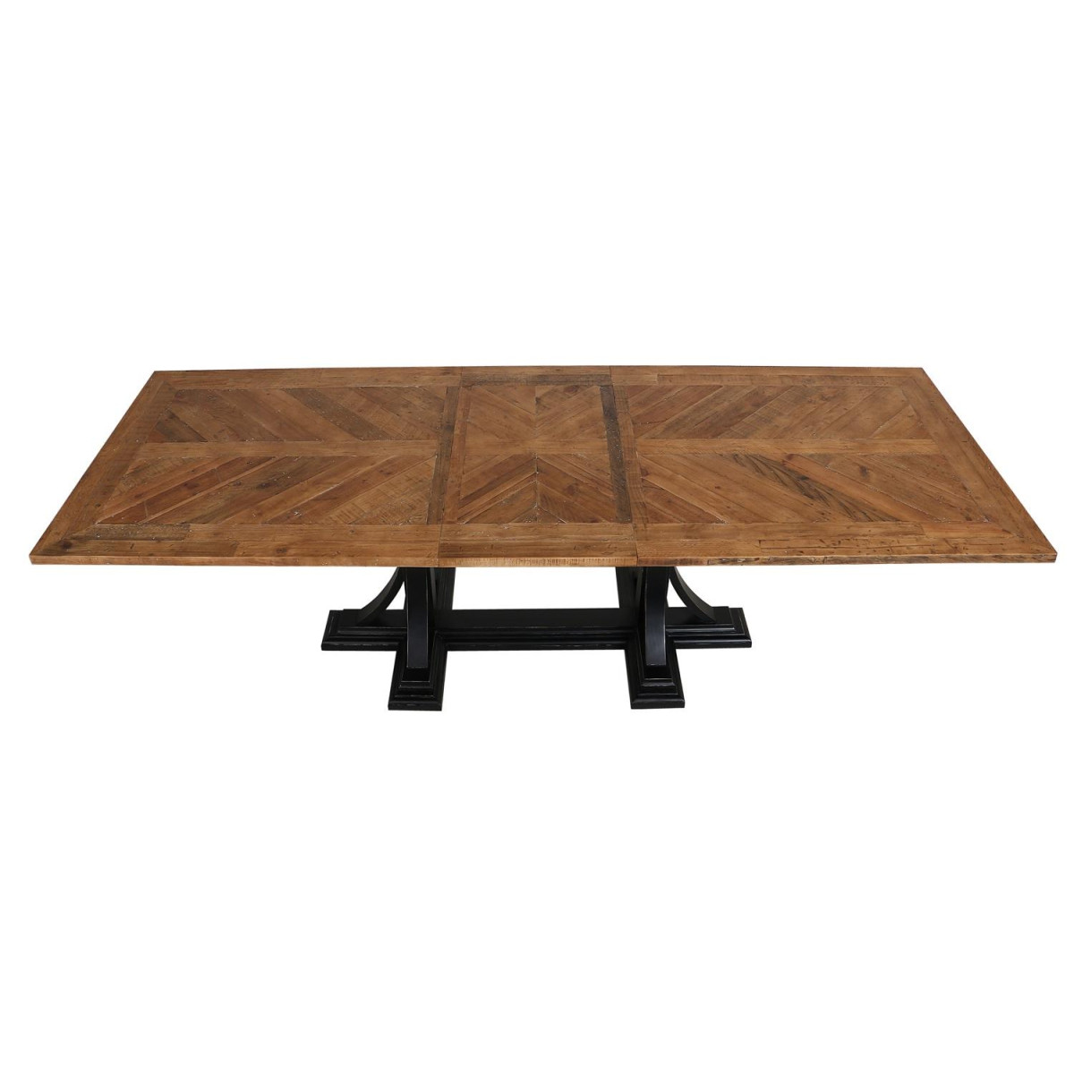 Table rectangulaire extensible 1 allonge - noir, INTERIOR'S