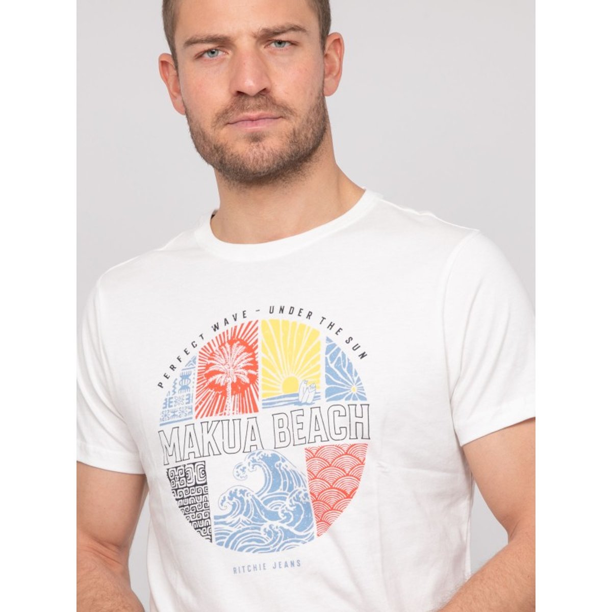 T-shirt Coton Motifs Nordoit ecru, RITCHIE