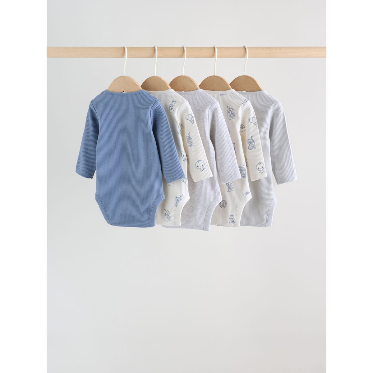 Body à manches longues bébé, lot de 5 bleu, NEXT