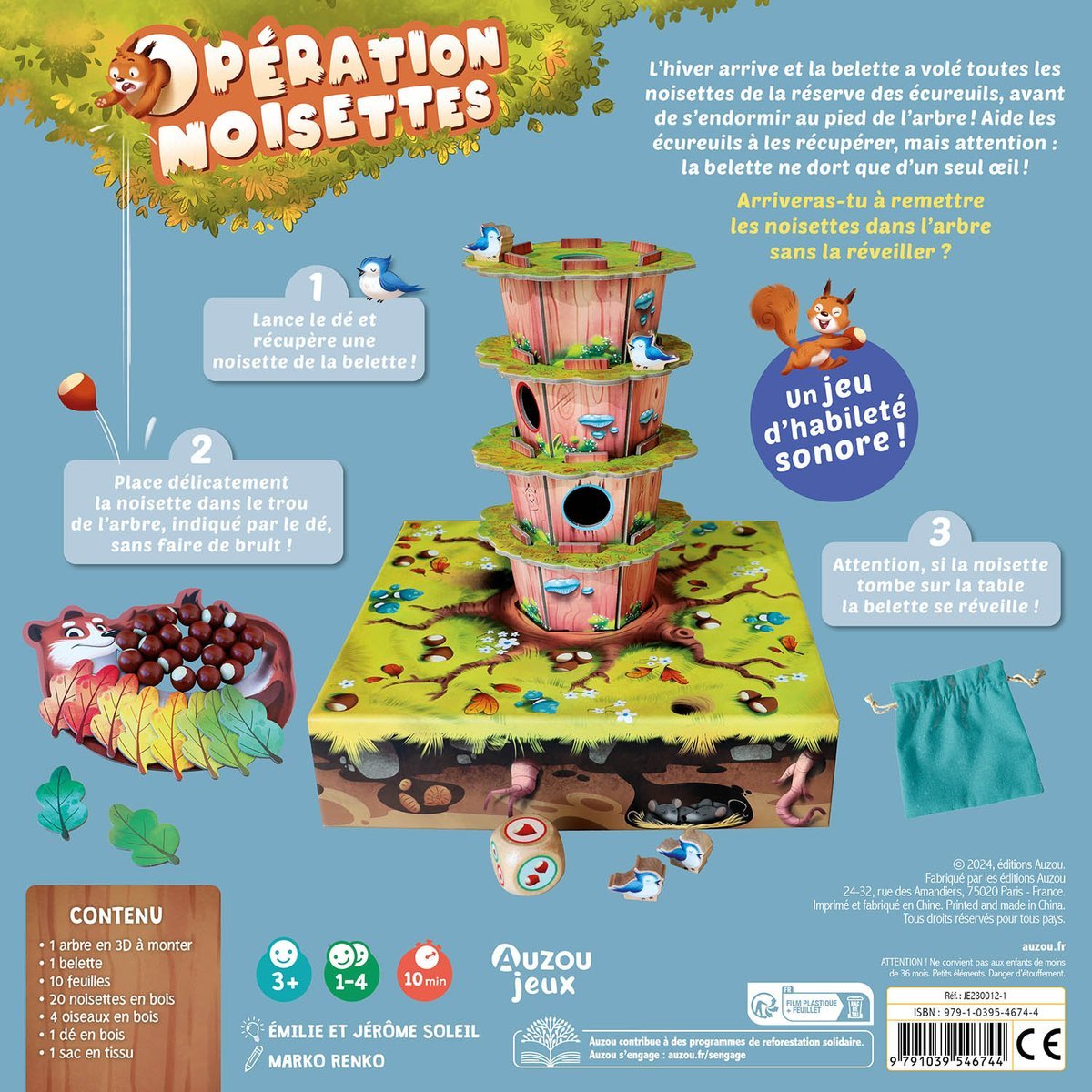 Jeu de société Opération noisettes multicolore, EDITIONS AUZOU