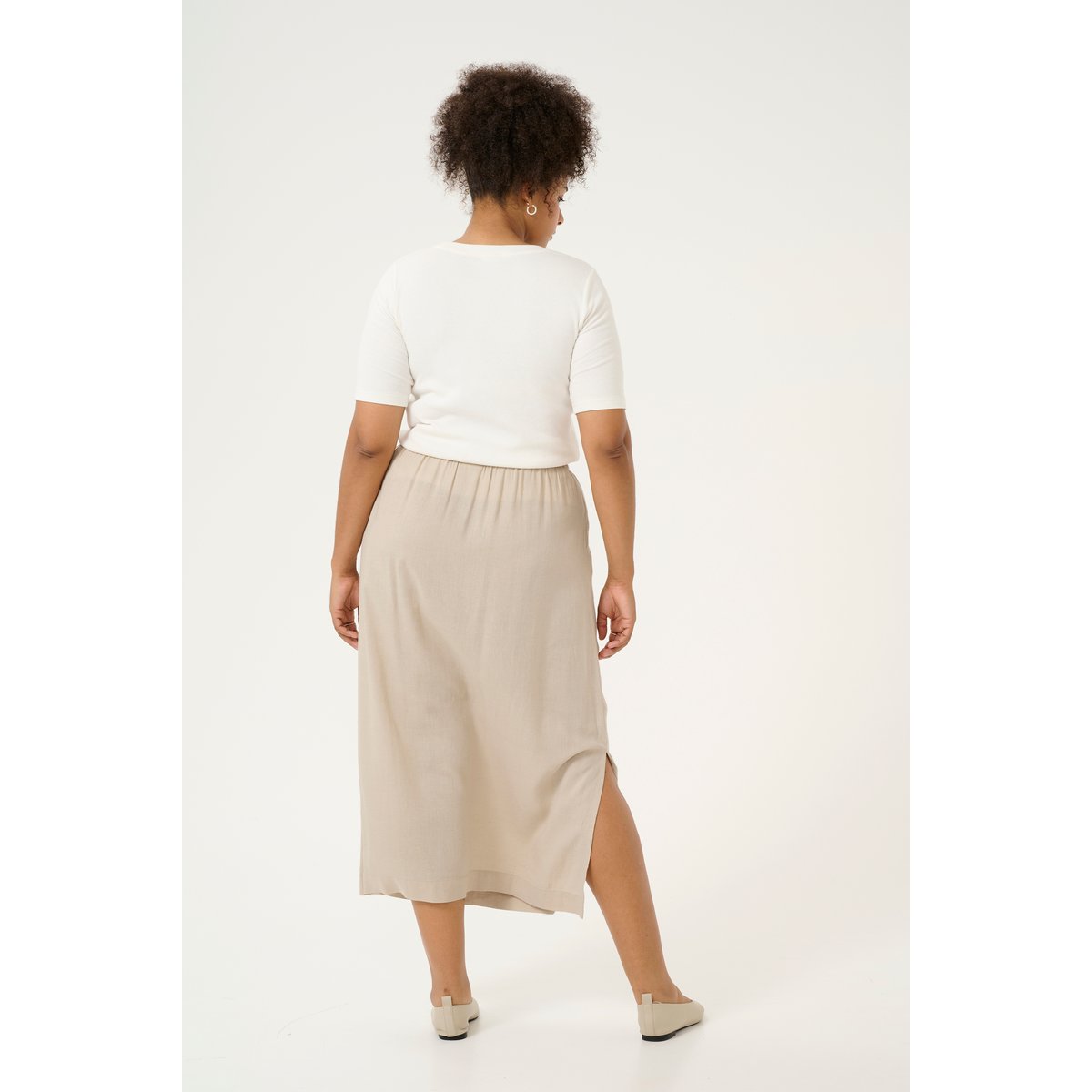 Skirt beige feather gray, KAFFE CURVE