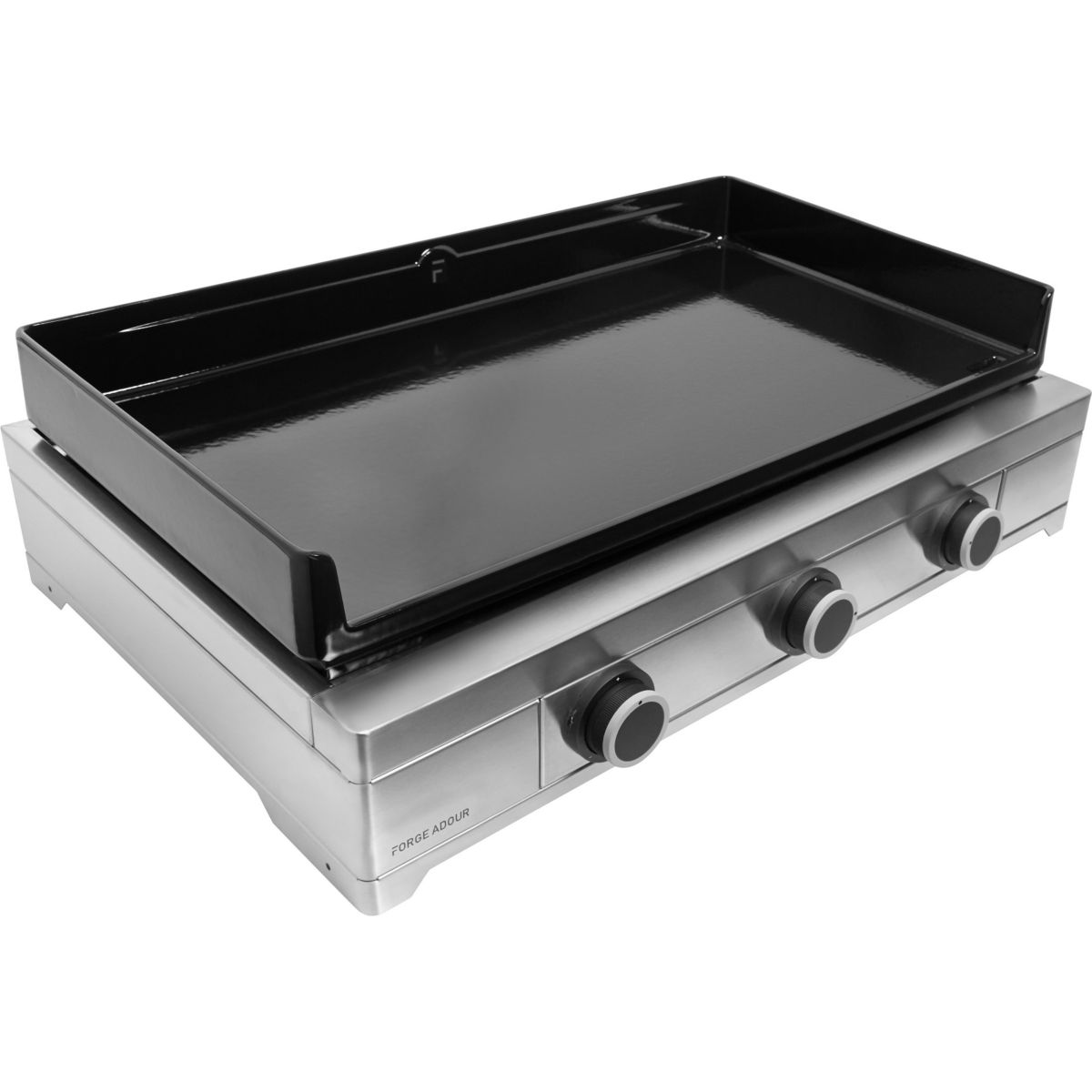 Plancha gaz Modern 75 Inox 3 brûleurs à poser, 74.4x40.2 cm gris, FORGE ADOUR