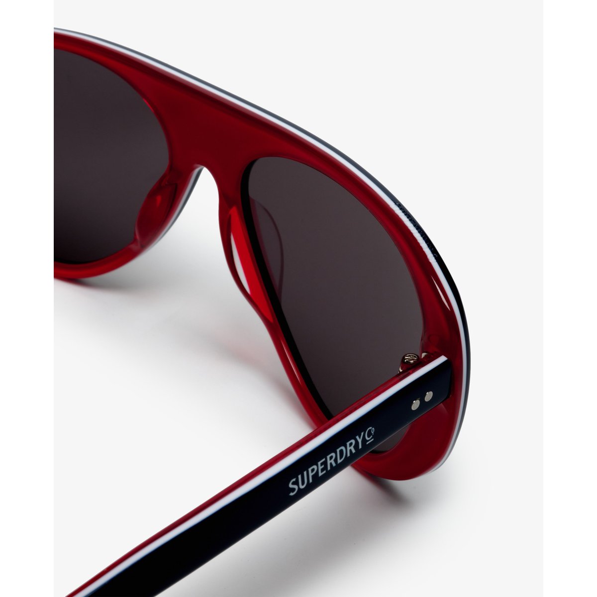 Lunettes de soleil Ski Aviator marine blanc rouge/verre fumé, SUPERDRY