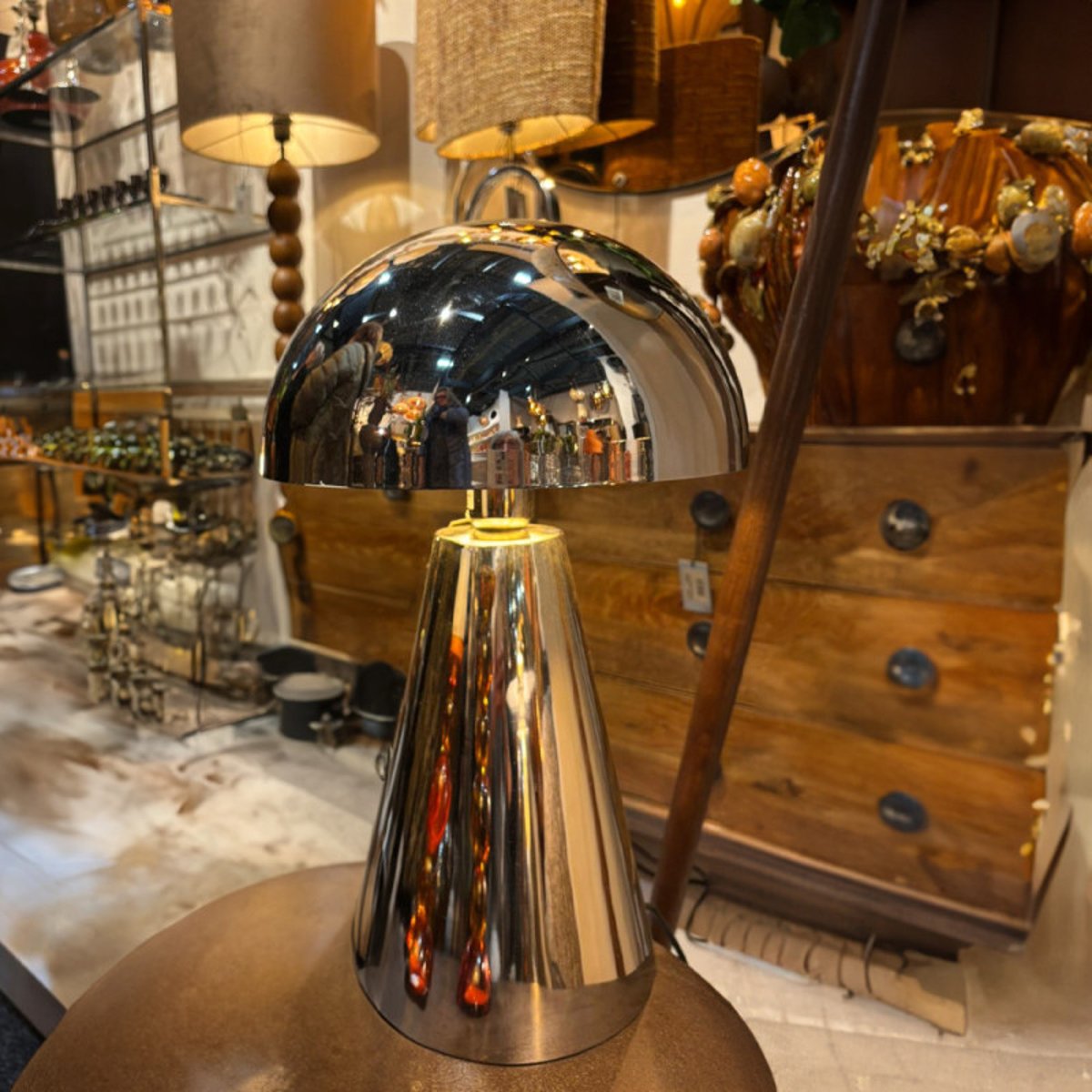 Grande lampe à poser chrome Surina chrome, MILLUMINE
