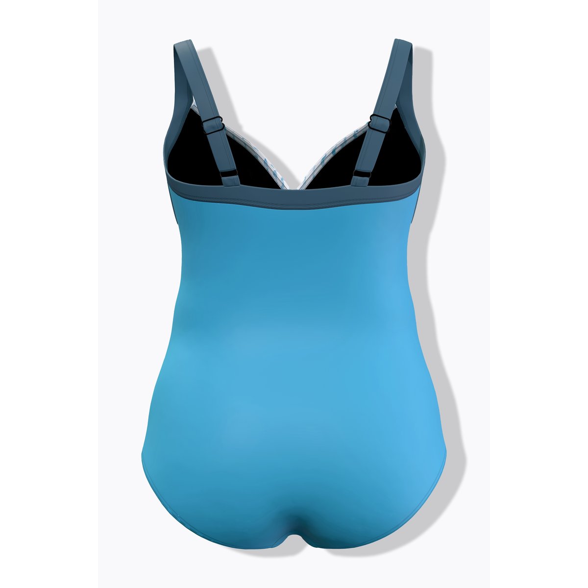 Maillot de bain à bonnets souples. Mélange bleu turquoise, ULLA POPKEN