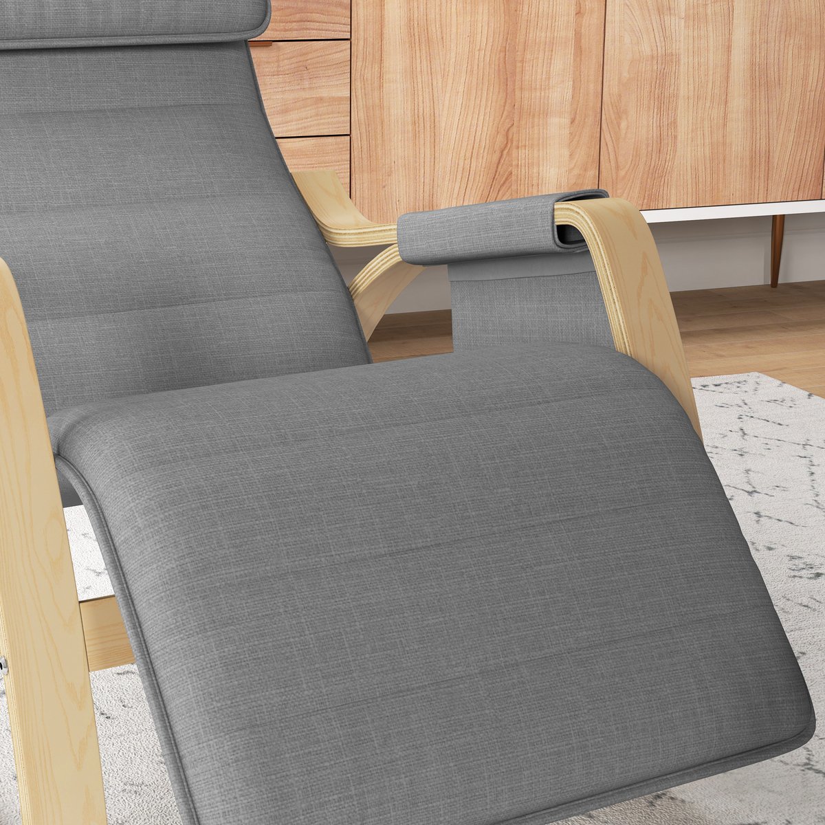 Fauteuil à bascule Lin Gris gris, HOMCOM