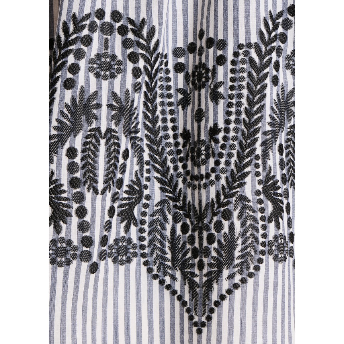 Chemise ample à rayures et motif jacquard noir, LA FEE MARABOUTEE