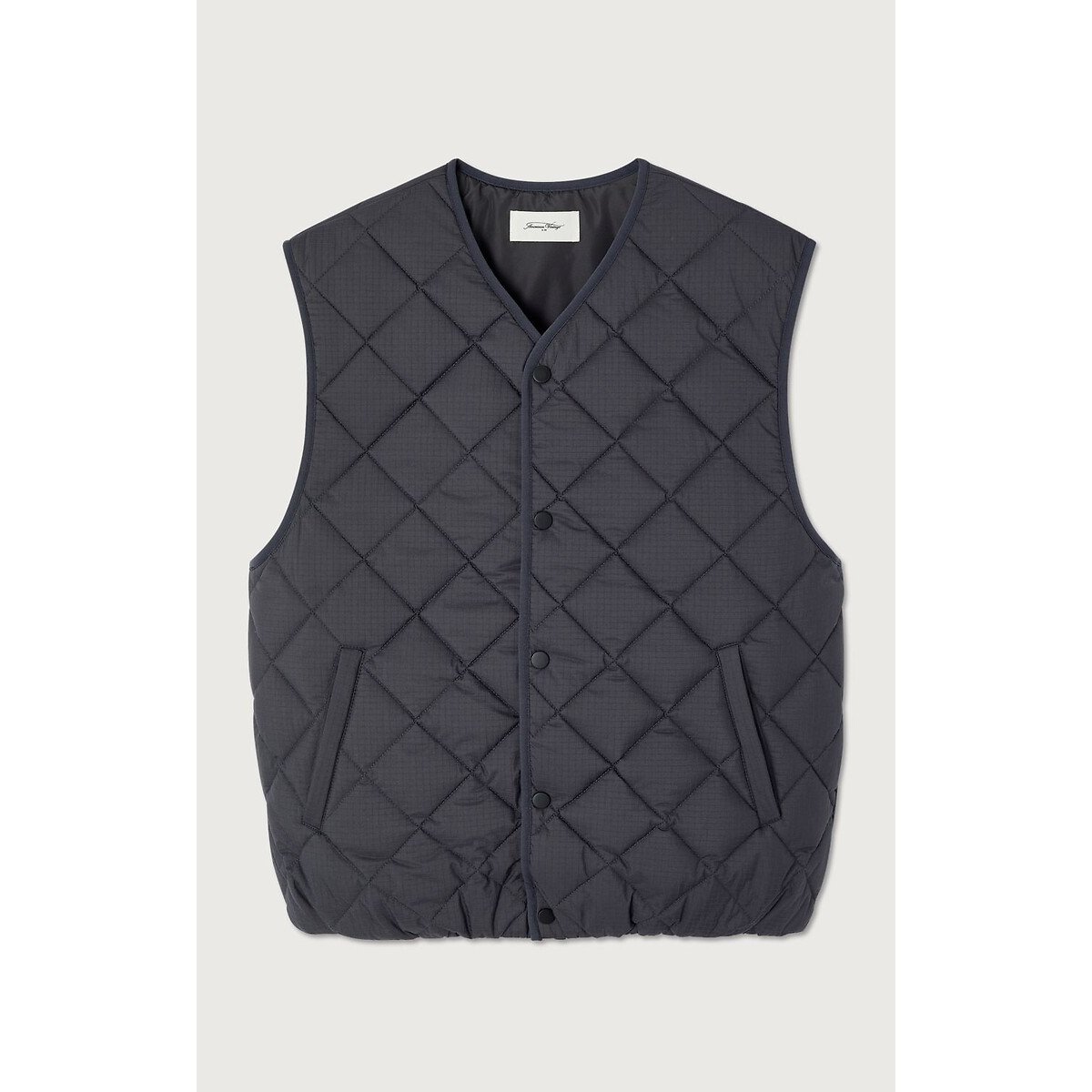 Gewatteerd vest zonder mouwen, YUPIBAM koolstof, AMERICAN VINTAGE