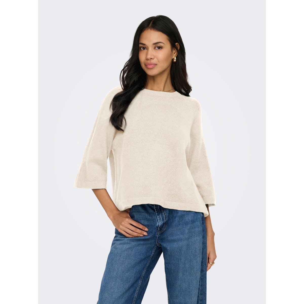 Pull manches 3/4 col rond birch, ONLY