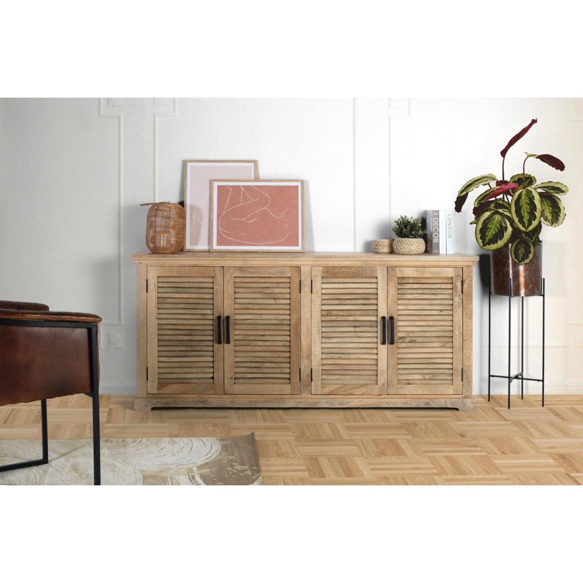 Bahut Bois Marron - SIBYLLE marron, DECORATION D’AUTREFOIS