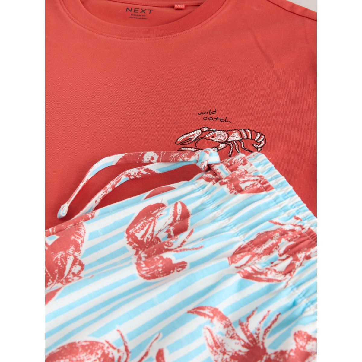 Pyjama en jersey à manches courtes et homard rouge/bleu, NEXT