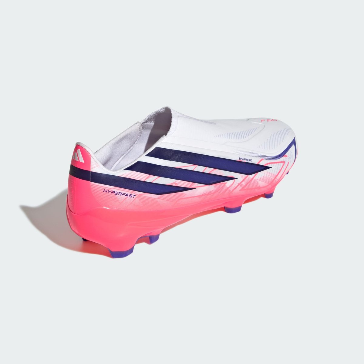 Chaussure De Football Sans Lacets F50 Hyperfast League Terrain Souple cloud white / solar purple / solar turbo, adidas Performance