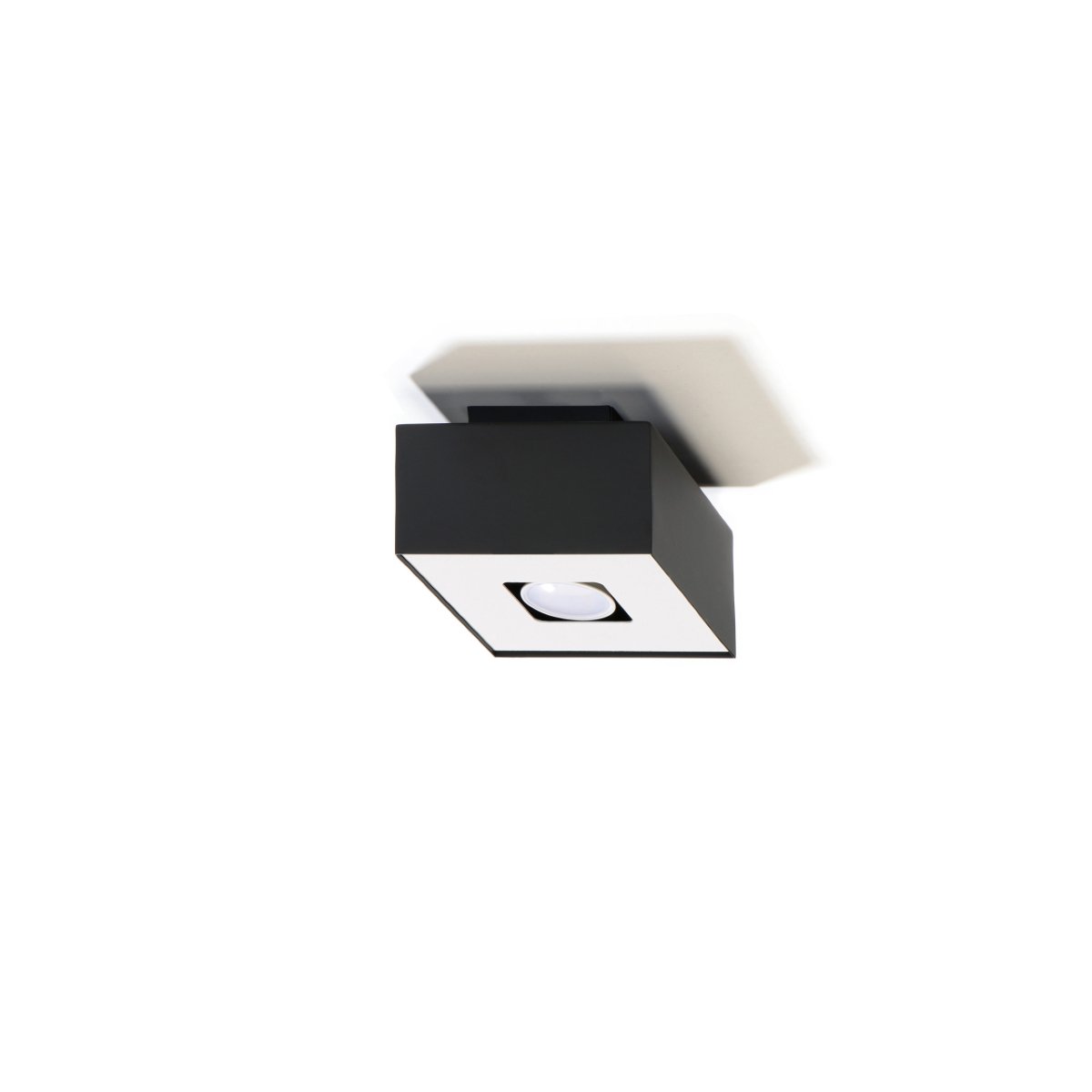 Plafonnier Acier Noir/Blanc GU10 1 Mono noir, EDEN