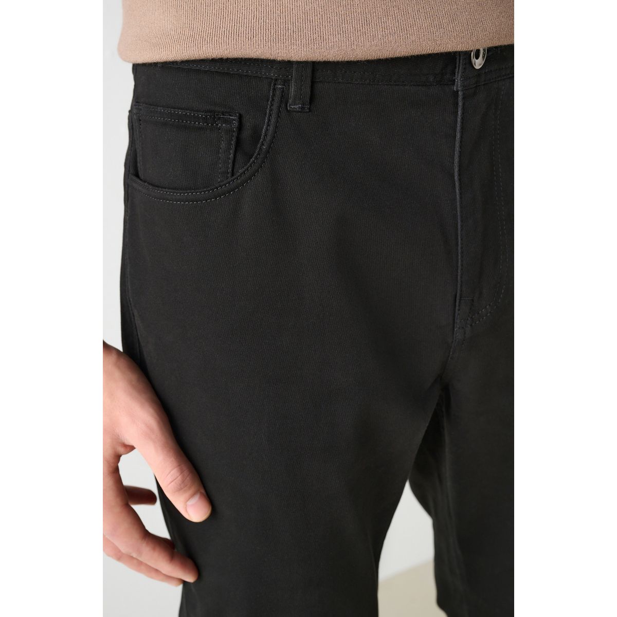 Pantalon doux à 5 poches noir, NEXT