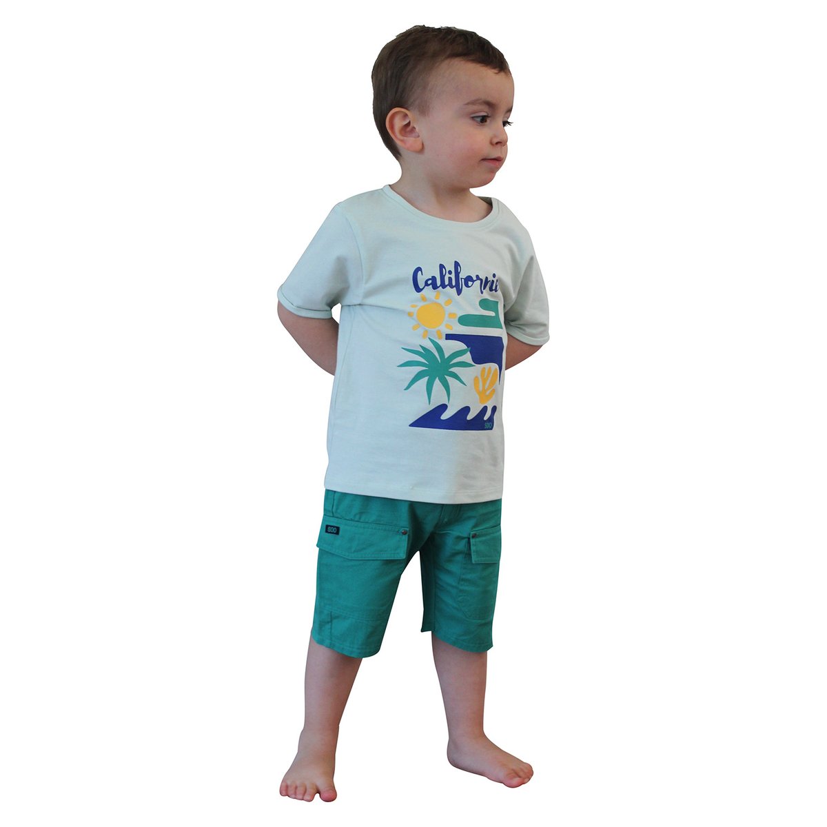 Tee shirt laurian manches courtes enfant vert, SUCRE D'ORGE